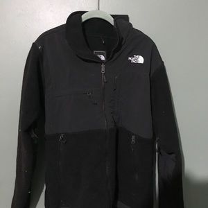 Men’s small fleece and polyester north face jacket